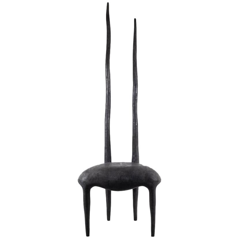 Silla Sylvie de Shagreen negro carbón by R & Y Augousti en venta
