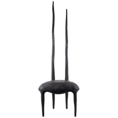 Sylvie Chair in Coal Black Shagreen by R & Y Augousti