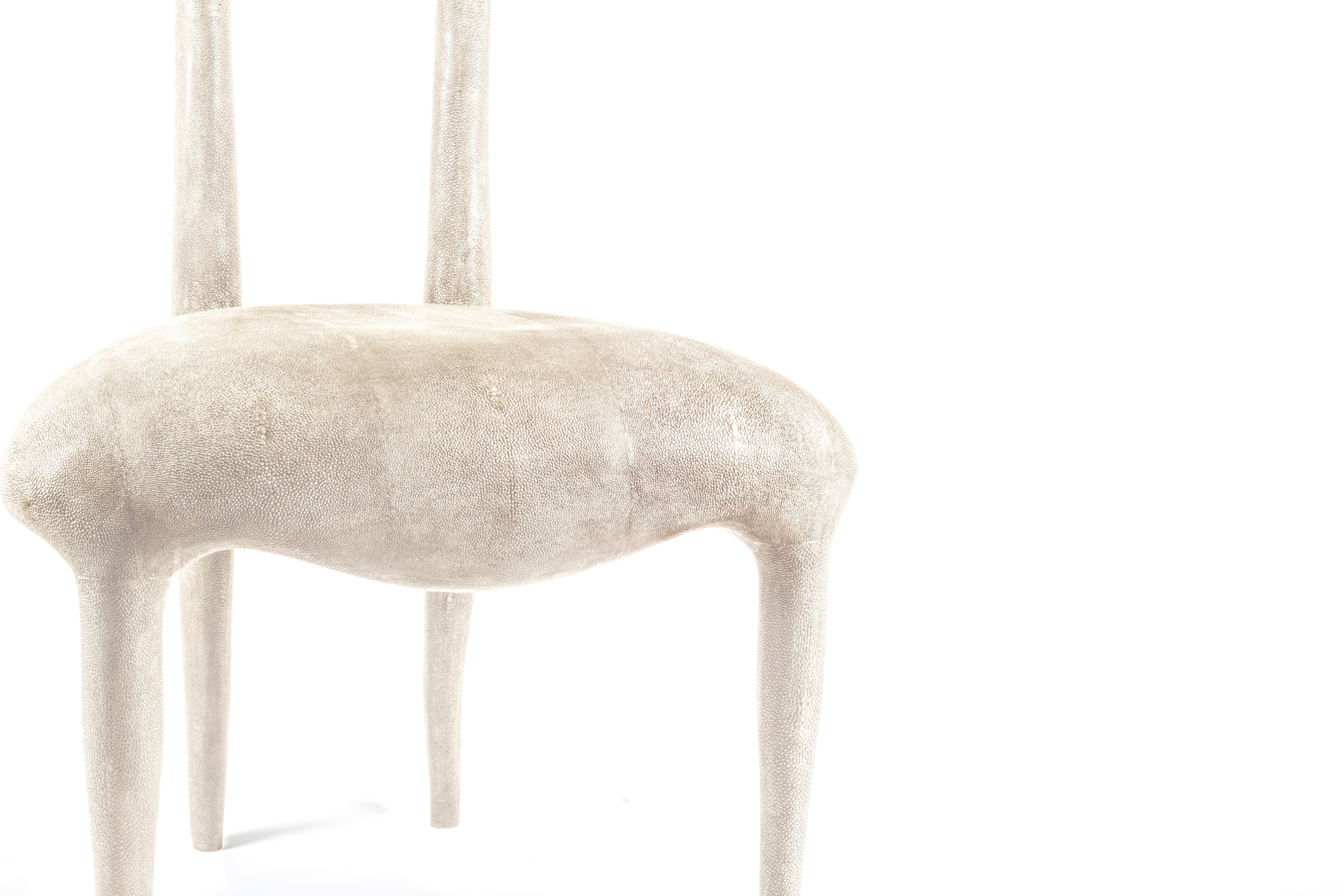 Art Deco Sylvie Chair in Cream Shagreen by R & Y Augousti