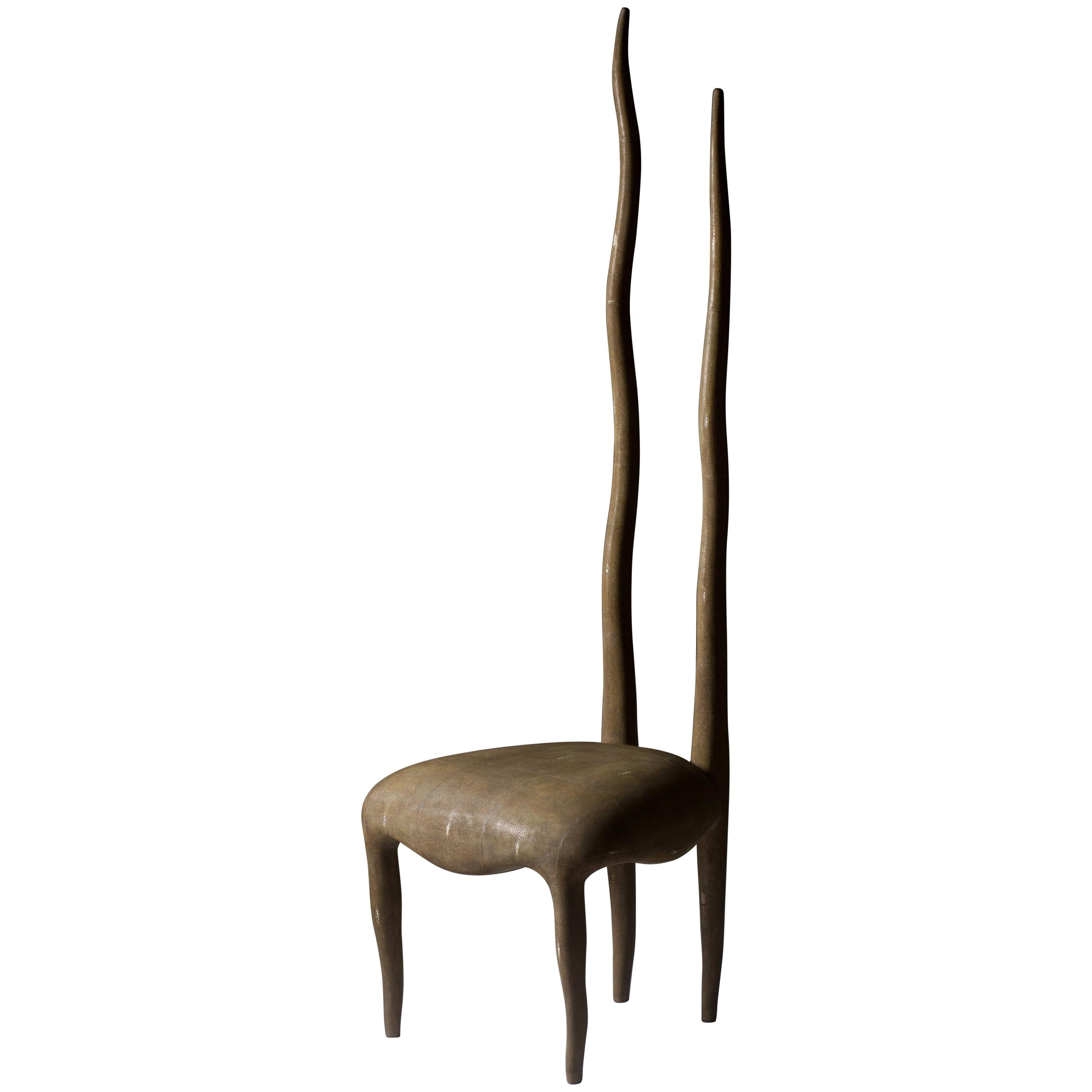 Sylvie Chair in Mink Shagreen by R & Y Augousti For Sale