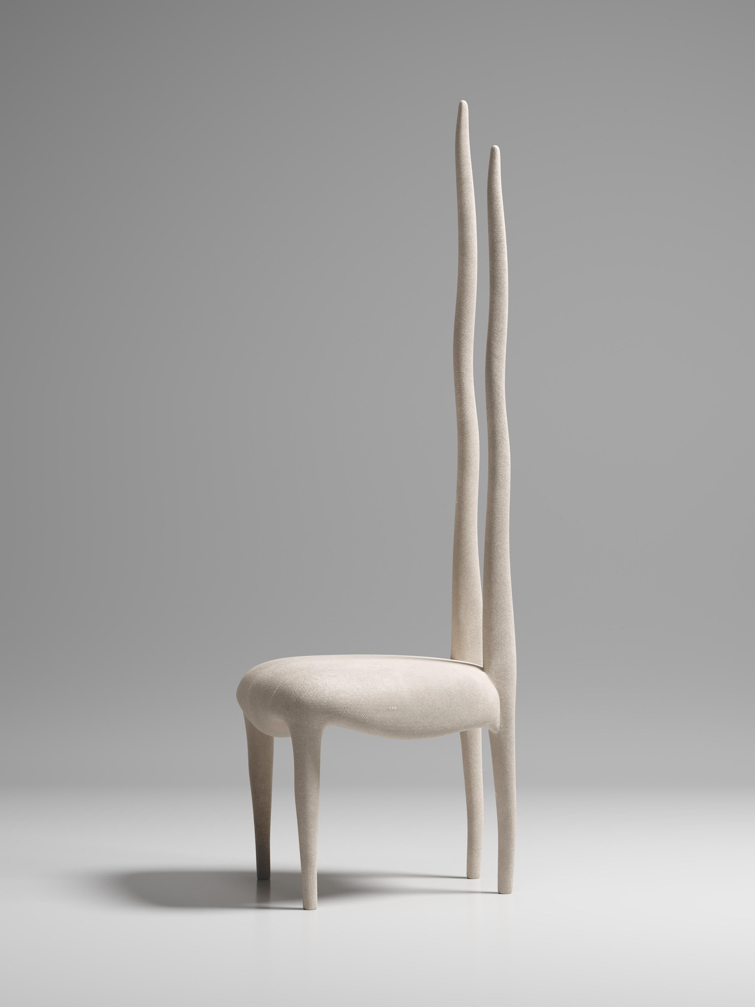 French Sylvie Chair in Shagreen by R & Y Augousti For Sale