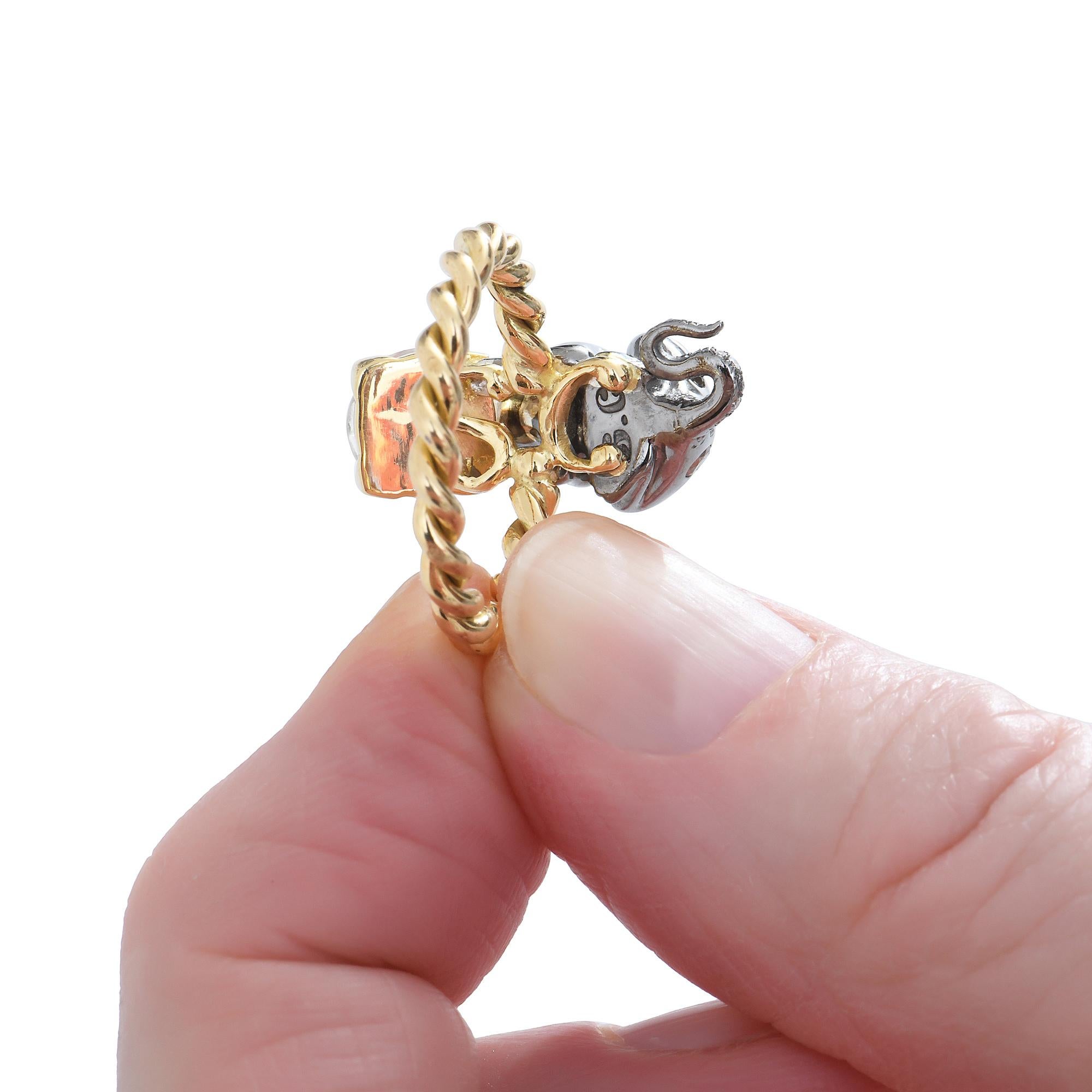 Women's or Men's Sylvie Corbelin, Gold and Silver Mouse Ring