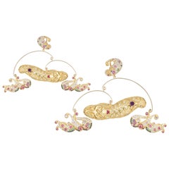Sylvie Corbelin, Mobile Mermaid Earrings in Gold and Silver