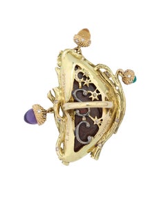 Sylvie Corbelin, One of a Kind Opal and Diamond Owl Gold Ring