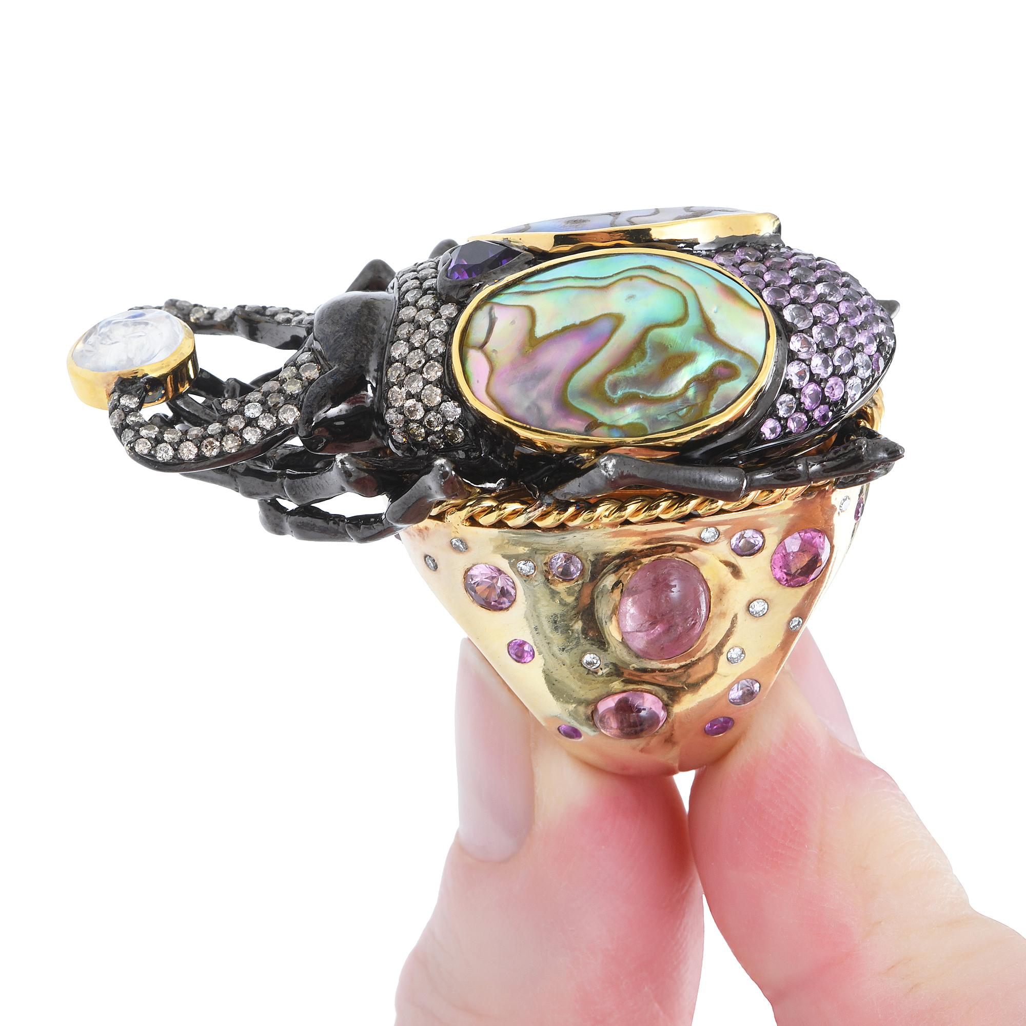 Sylvie Corbelin, One of a Kind Scarabeo Ring In New Condition In Saint Ouen, FR