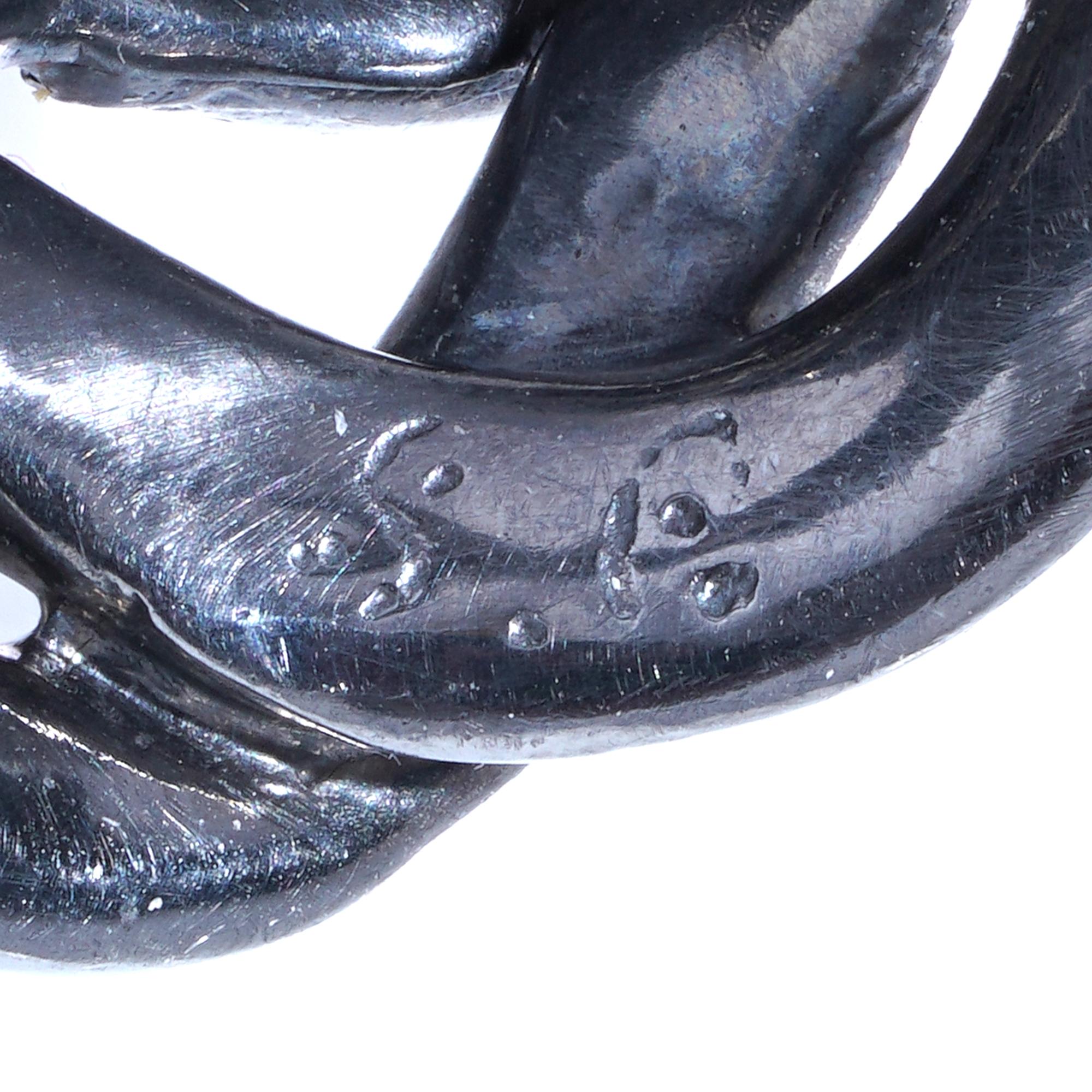 Sylvie Corbelin Silver & 9kt Gold Double Snake Ring For Sale 3