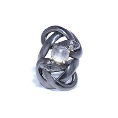 Sylvie Corbelin Anello doppio serpente in argento e oro 9kt