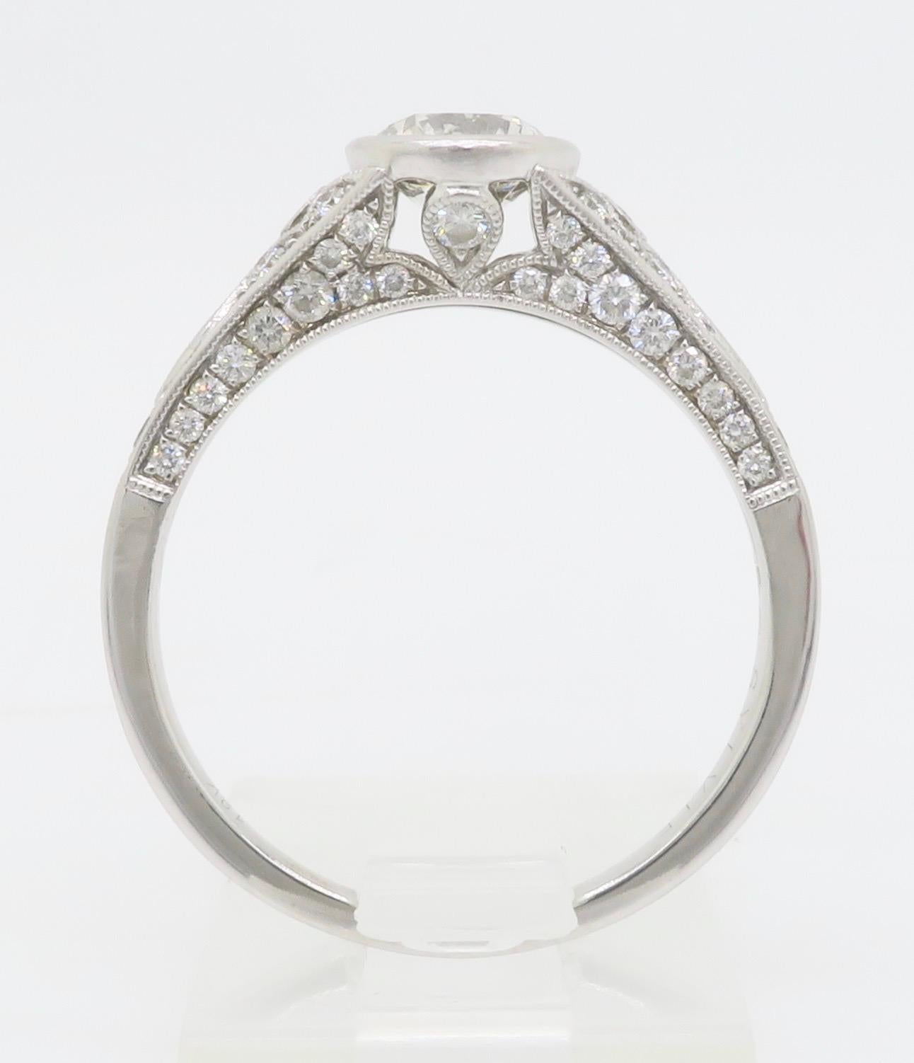 Sylvie Diamond & Blue Sapphire Ring with a GIA Certified Center Diamond 10