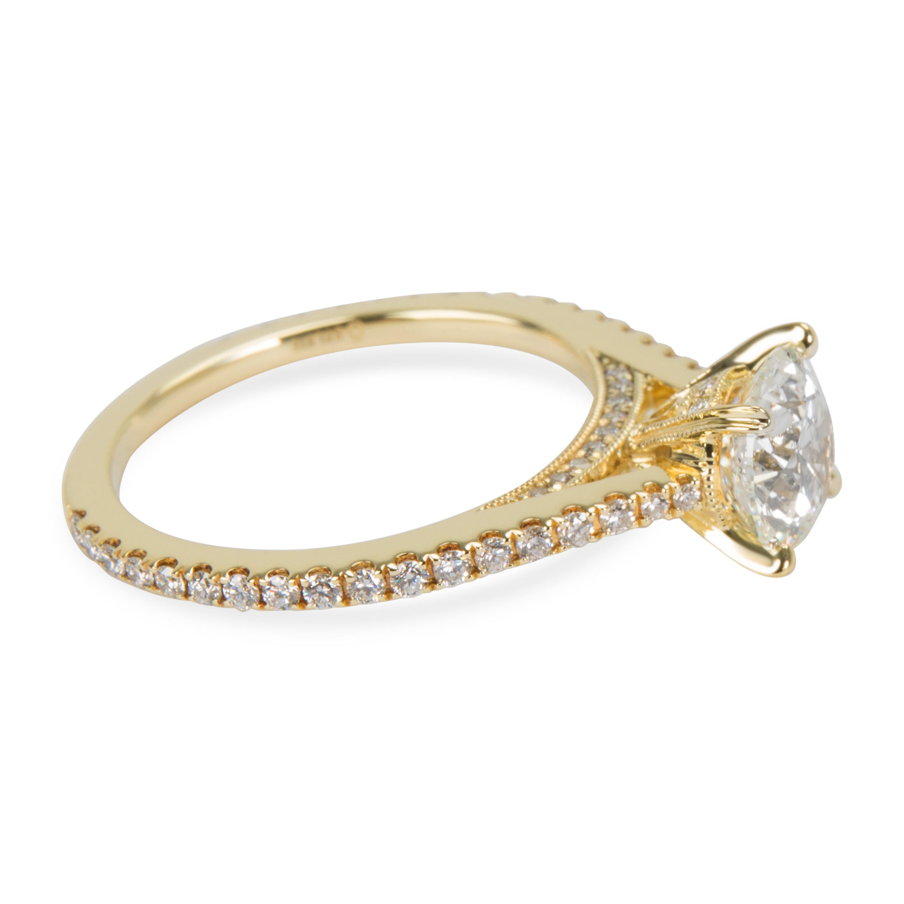 Sylvie Diamond Engagement Ring in 14 Karat Yellow Gold GIA G SI2 1.22 Carat In Excellent Condition In New York, NY
