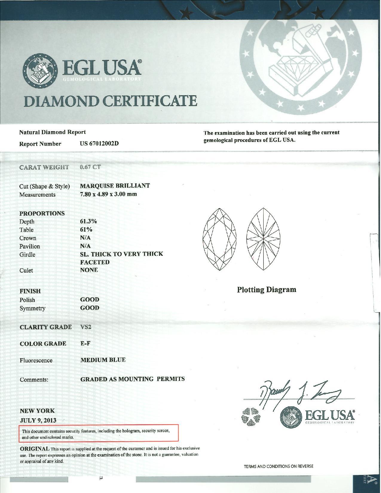 Sylvie EGL-zertifizierter Verlobungsring mit 0,67 Karat Diamant-Halo aus Weißgold im Zustand „Hervorragend“ im Angebot in Stamford, CT