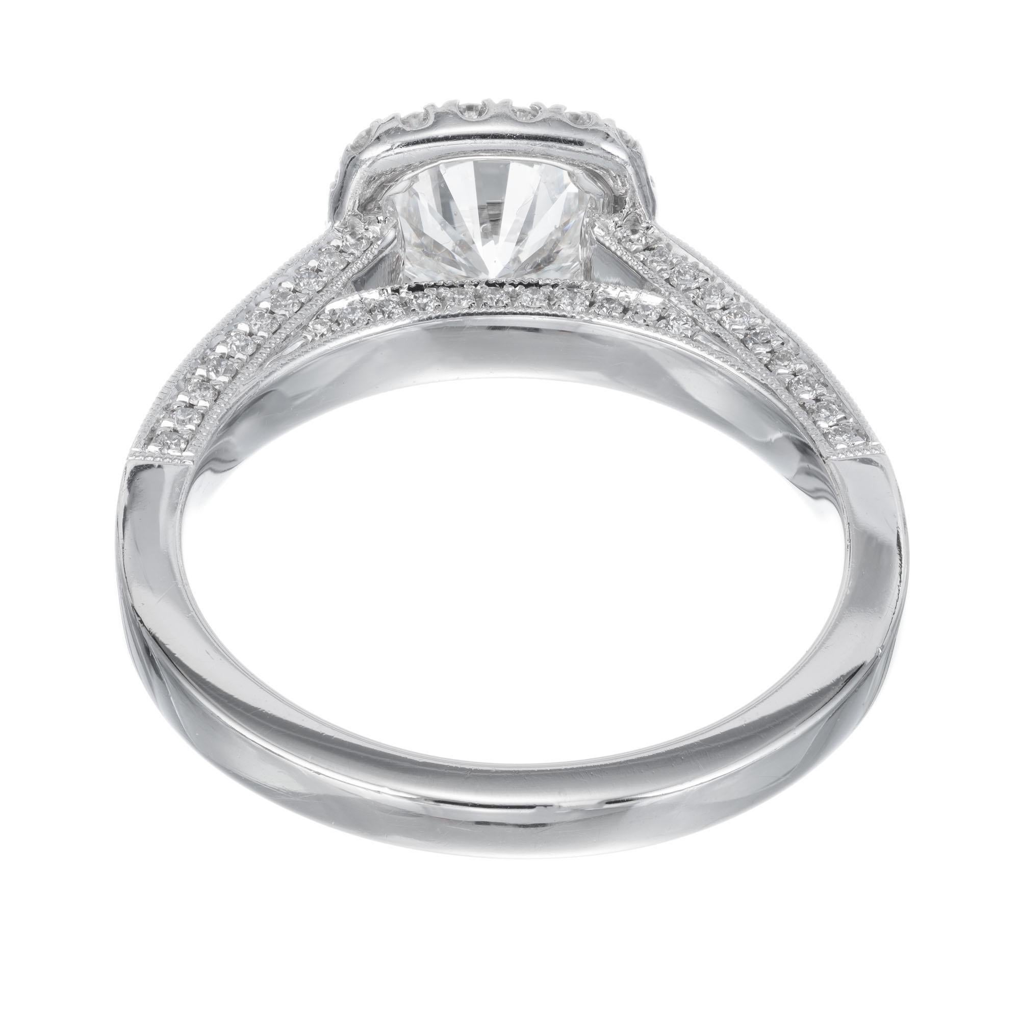 Sylvie Verlobungsring mit GIA-zertifiziertem 1,14 Karat Diamant Damen im Angebot