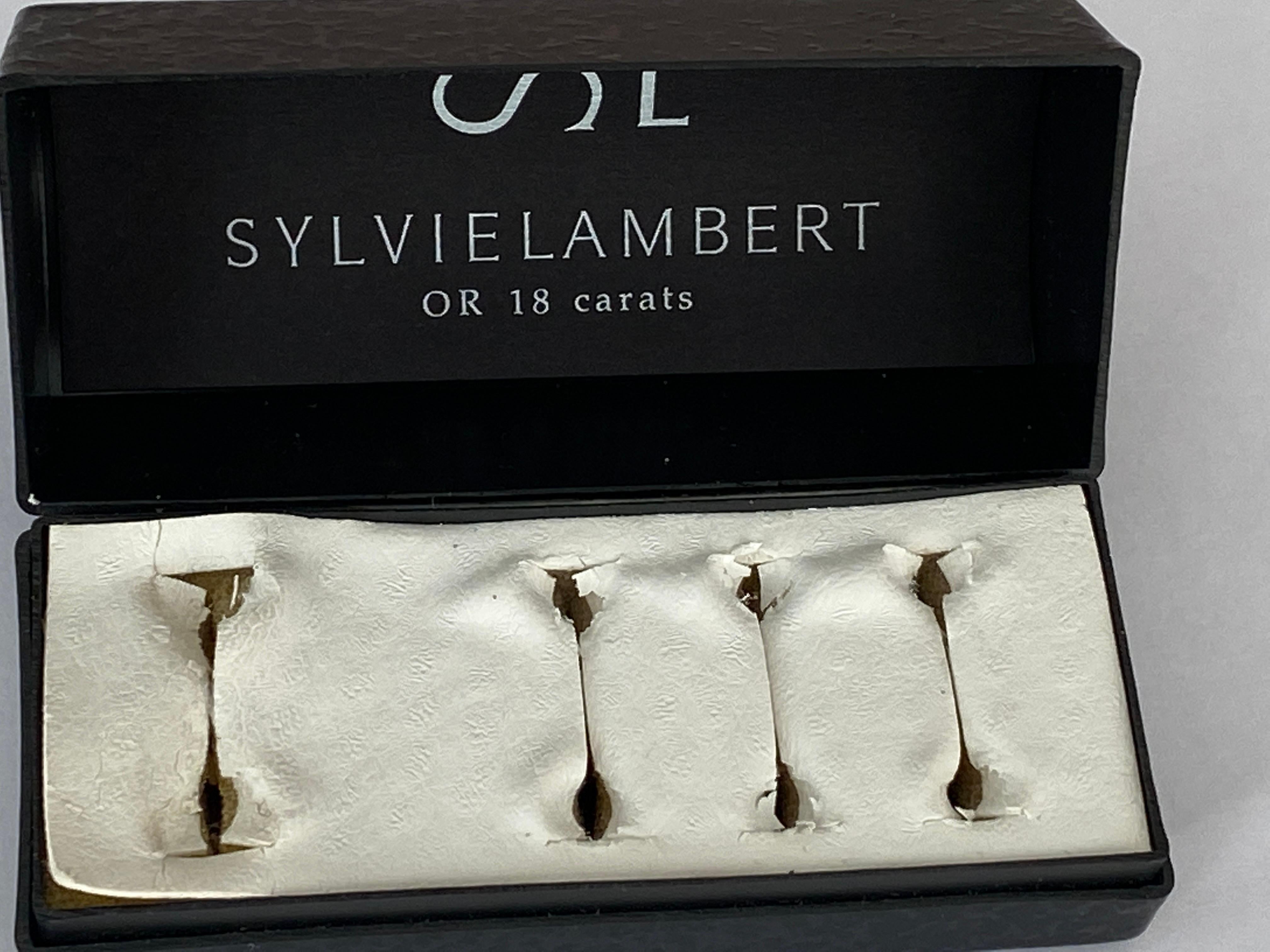 Sylvie Lambert  Bague vintage en or 18 carats avec 4 anneaux en résine en vente 9