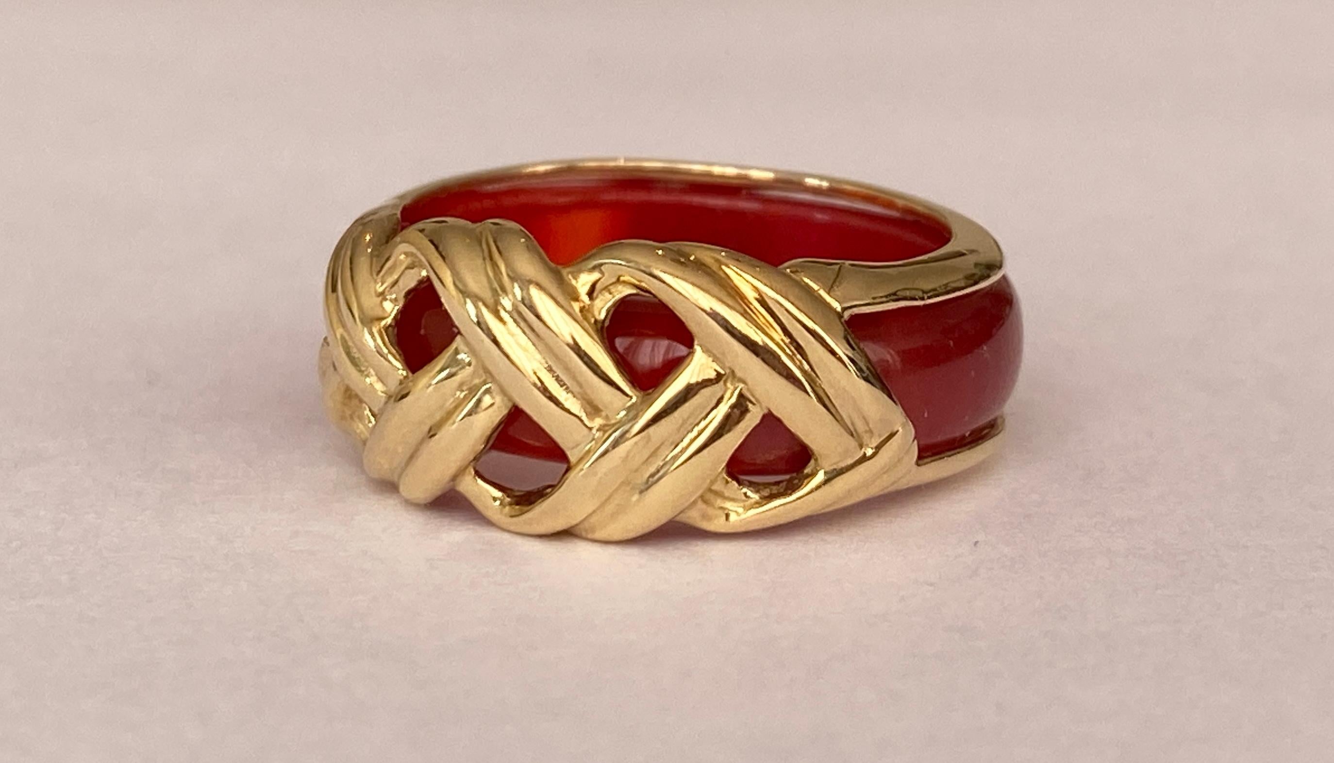 Sylvie Lambert  Vintage 18 kt gold ring with 4 resin rings In Good Condition For Sale In AMSTERDAM, NL