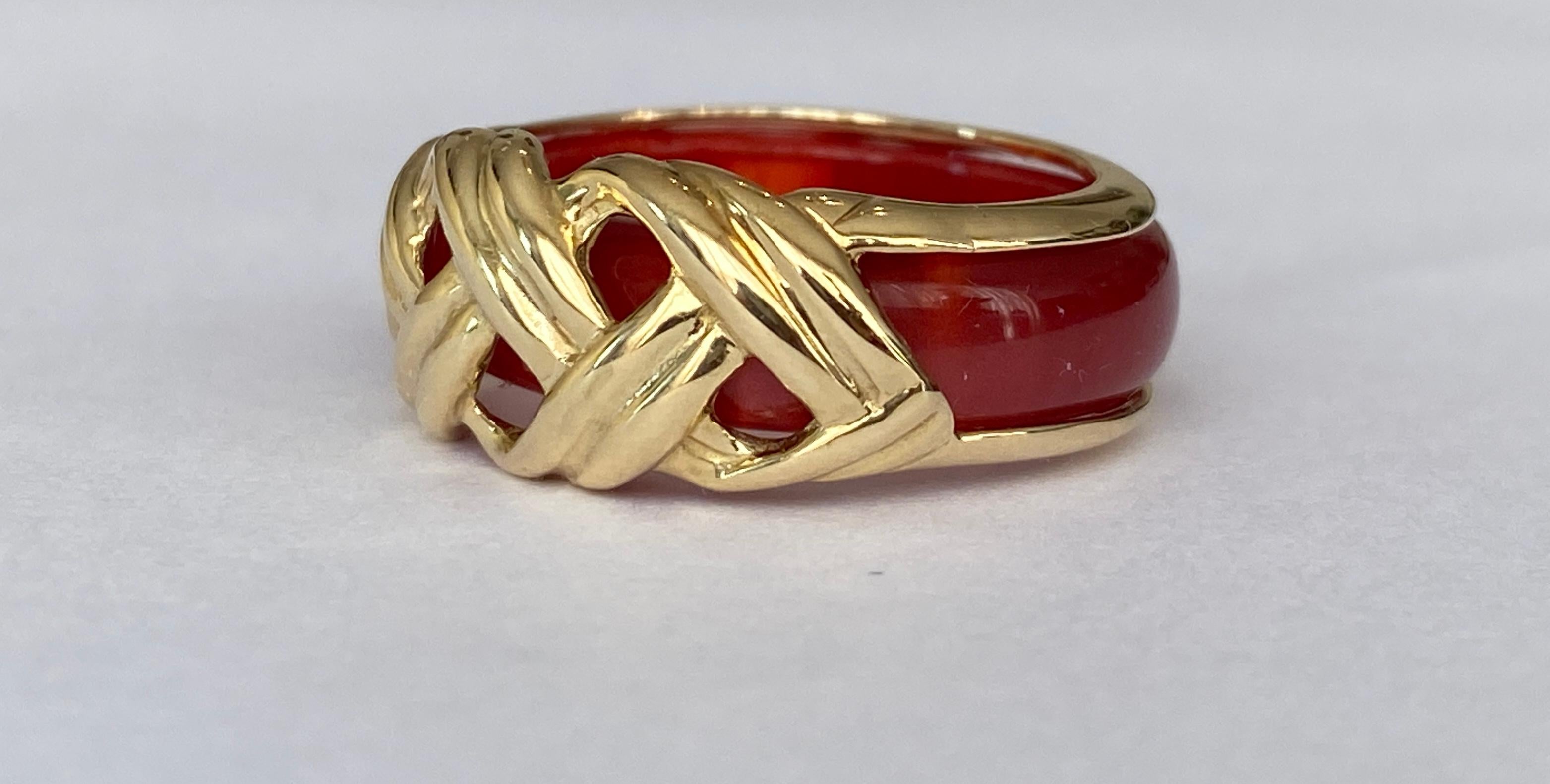 Sylvie Lambert  Bague vintage en or 18 carats avec 4 anneaux en résine en vente 2