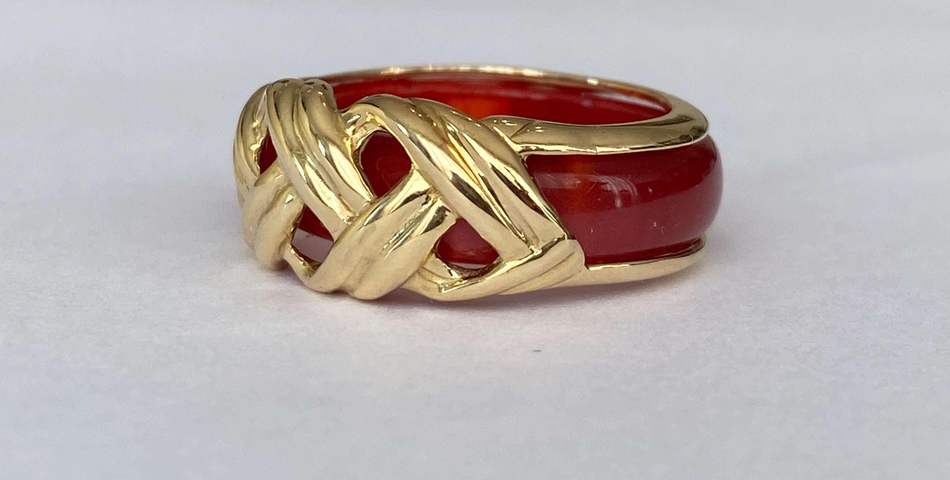 Sylvie Lambert  Vintage 18 kt gold ring with 4 resin rings 1