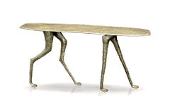 Cadence, limited edition bronze console by artist Sylvie Mangaud, animal legs