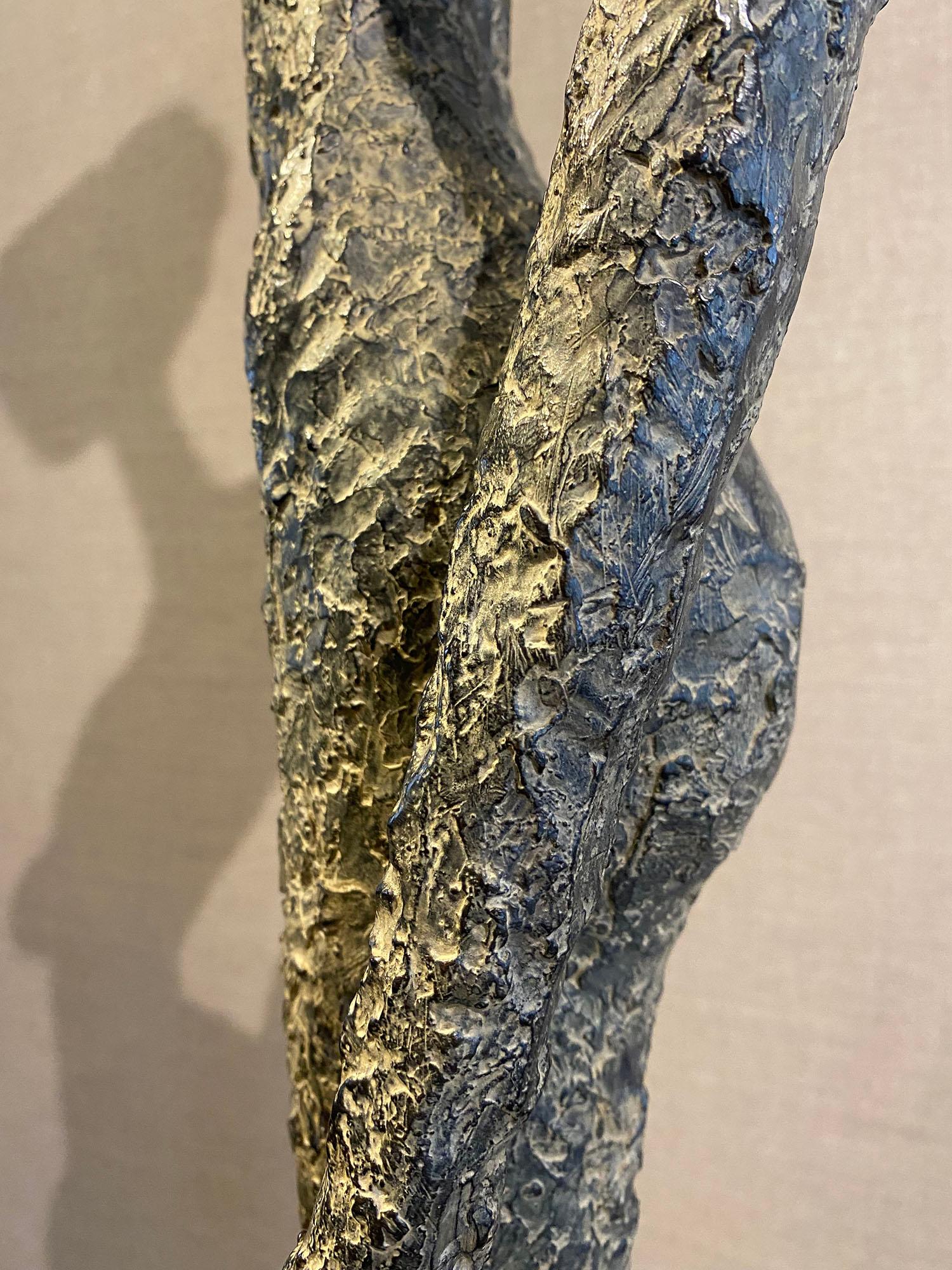 Idéale, Life-size Nude bronze, walking woman, Giacometti style by S. Mangaud - Contemporary Sculpture by Sylvie Mangaud