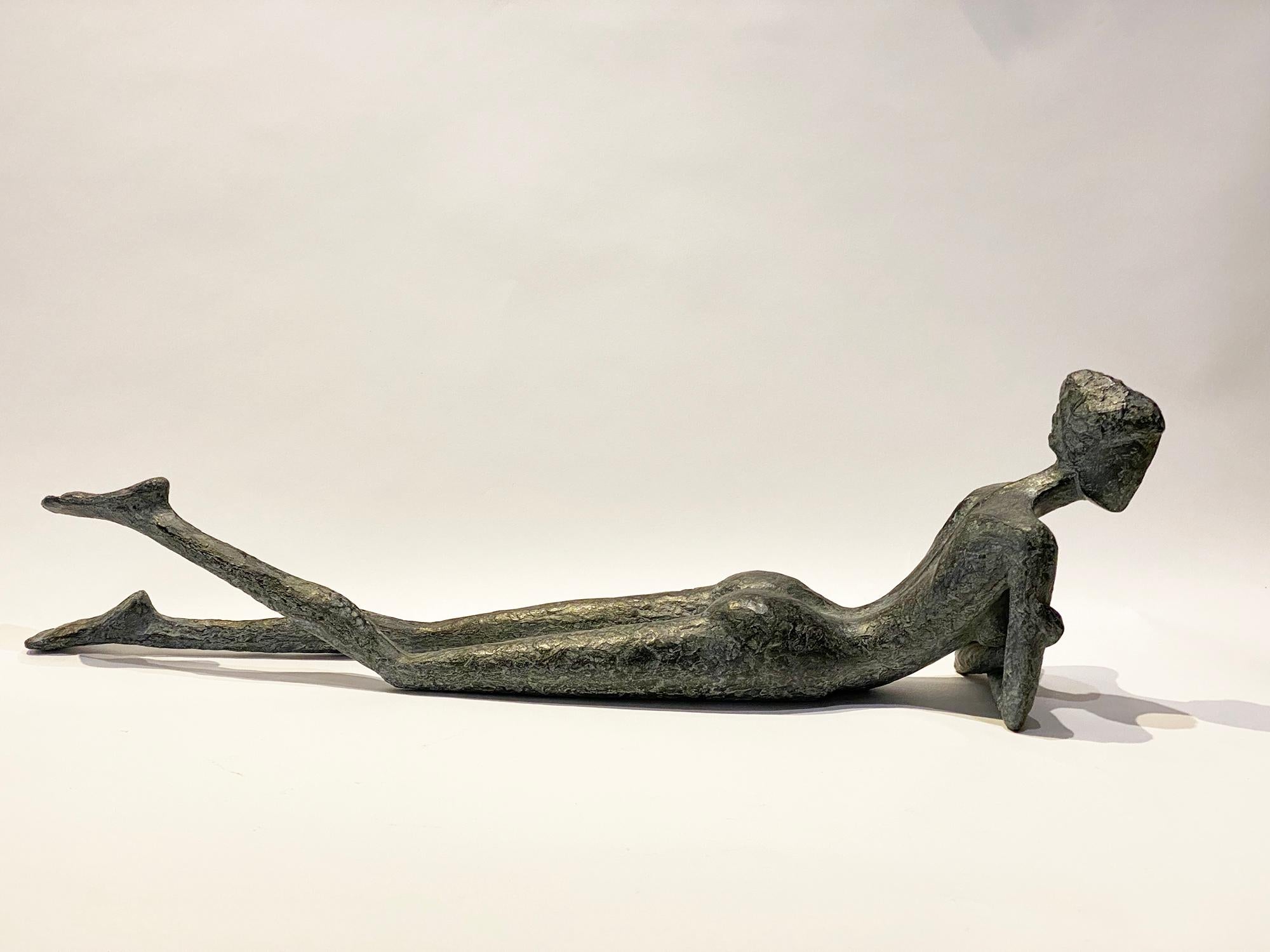 Rêveuse, figurative sculpture, Nude bronze, woman lying by Sylvie Mangaud 2