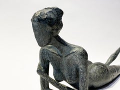 Rêveuse, figurative sculpture, Nude bronze, woman lying by Sylvie Mangaud