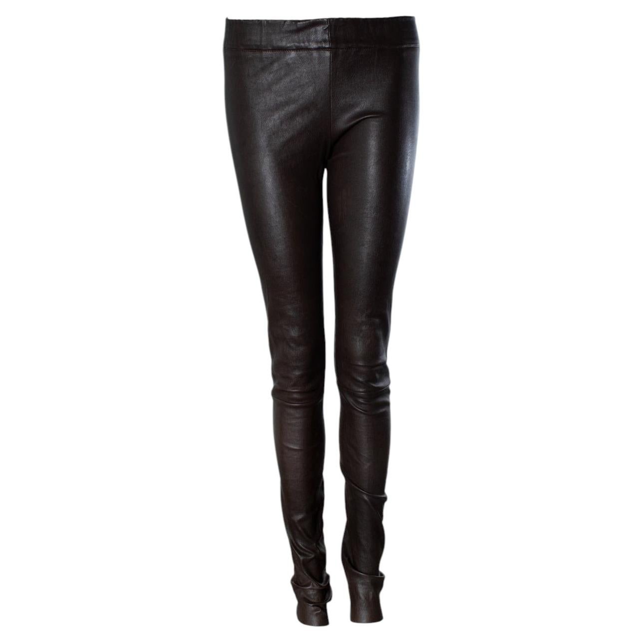 Sylvie Schimmel, dunkelbraune Lederleggings