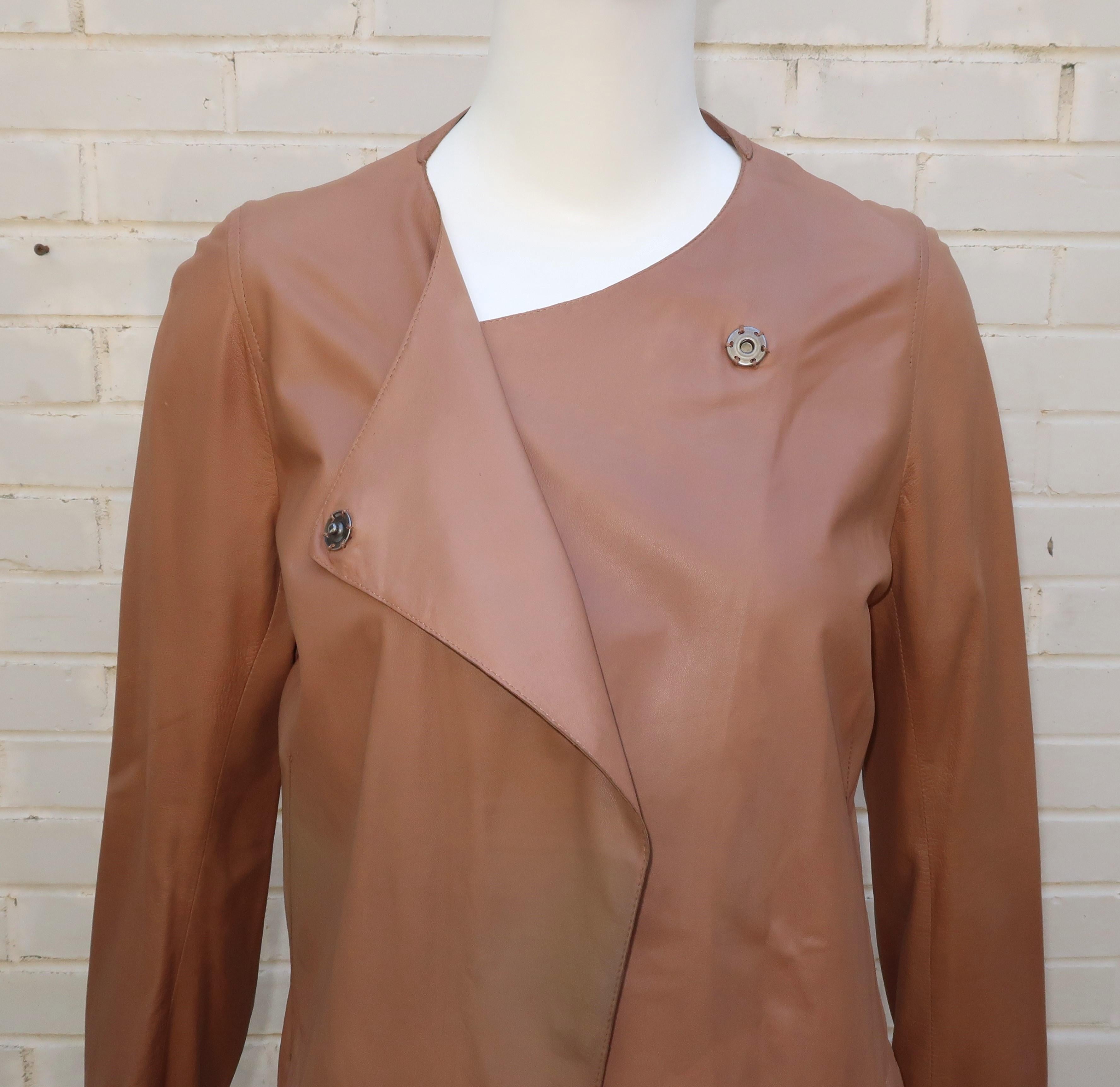 SYLVIE SCHIMMEL French Sculptural Leather Jacket 1