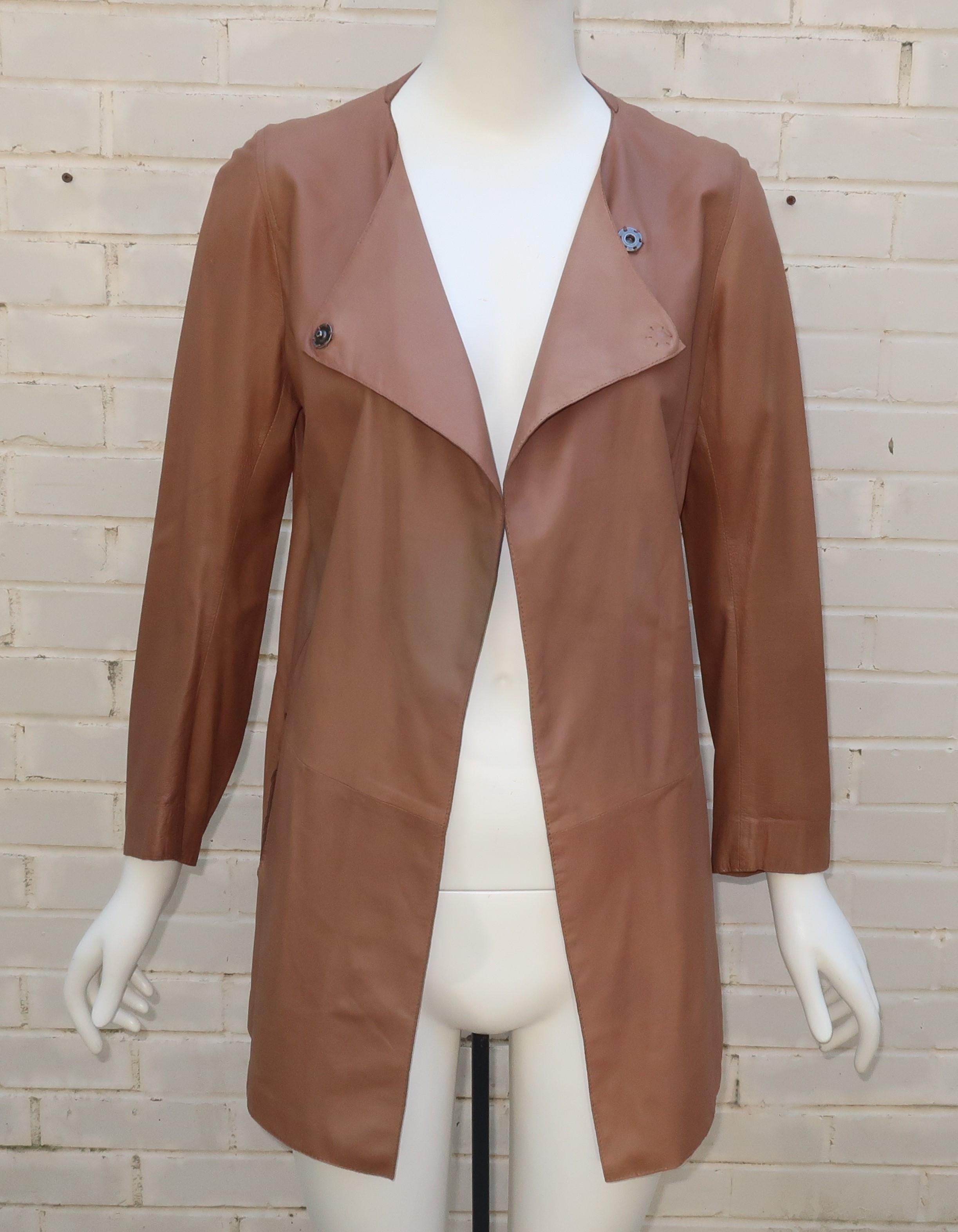 SYLVIE SCHIMMEL French Sculptural Leather Jacket 2