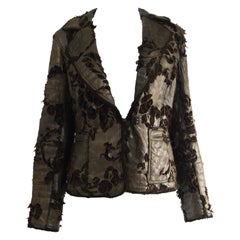 Sylvie Schimmel Paris Lambskin Leather & Wool Shearling Laser Cut Womens Jacket