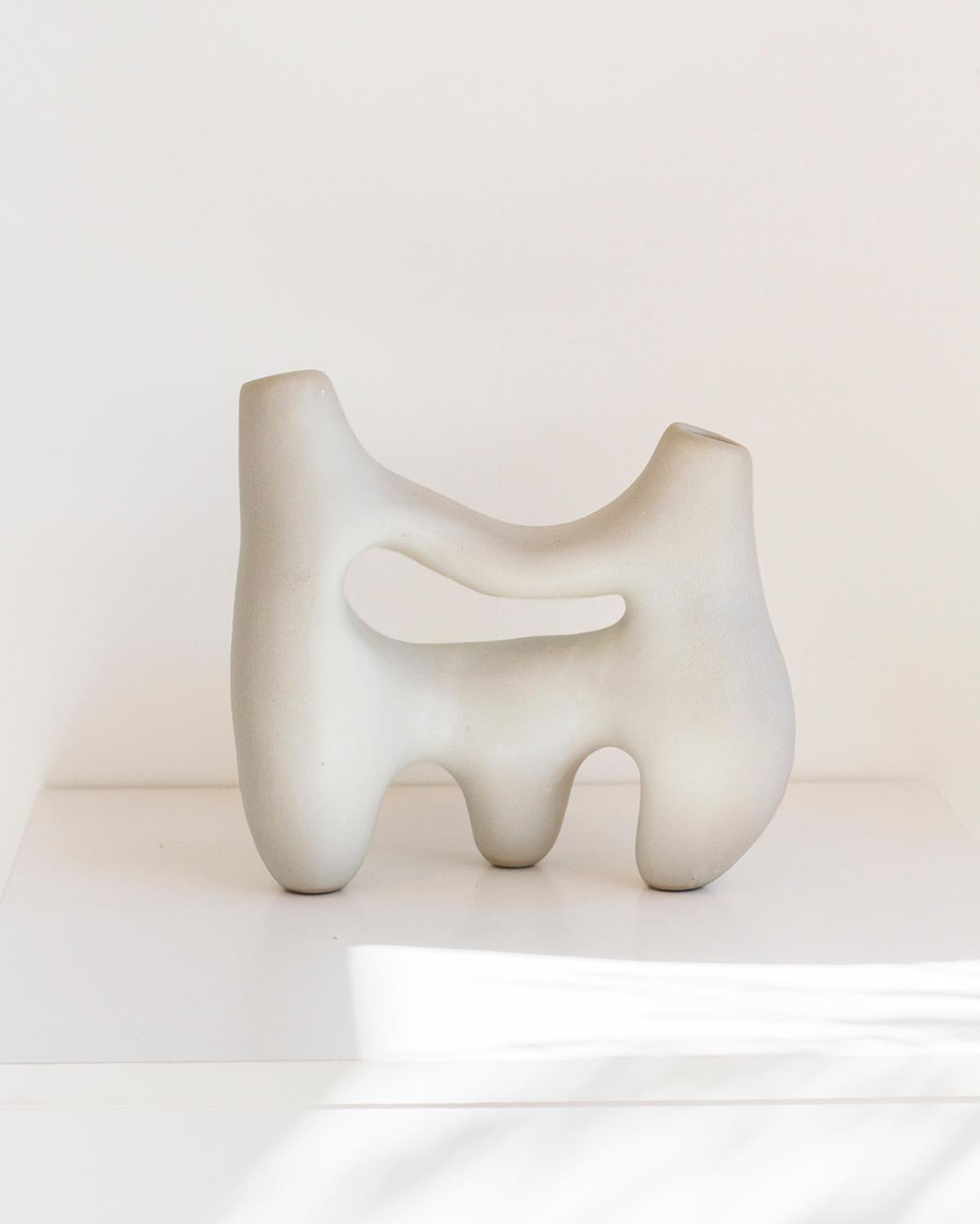 Organic Modern Symbiosis Clay Vase - Bone White For Sale