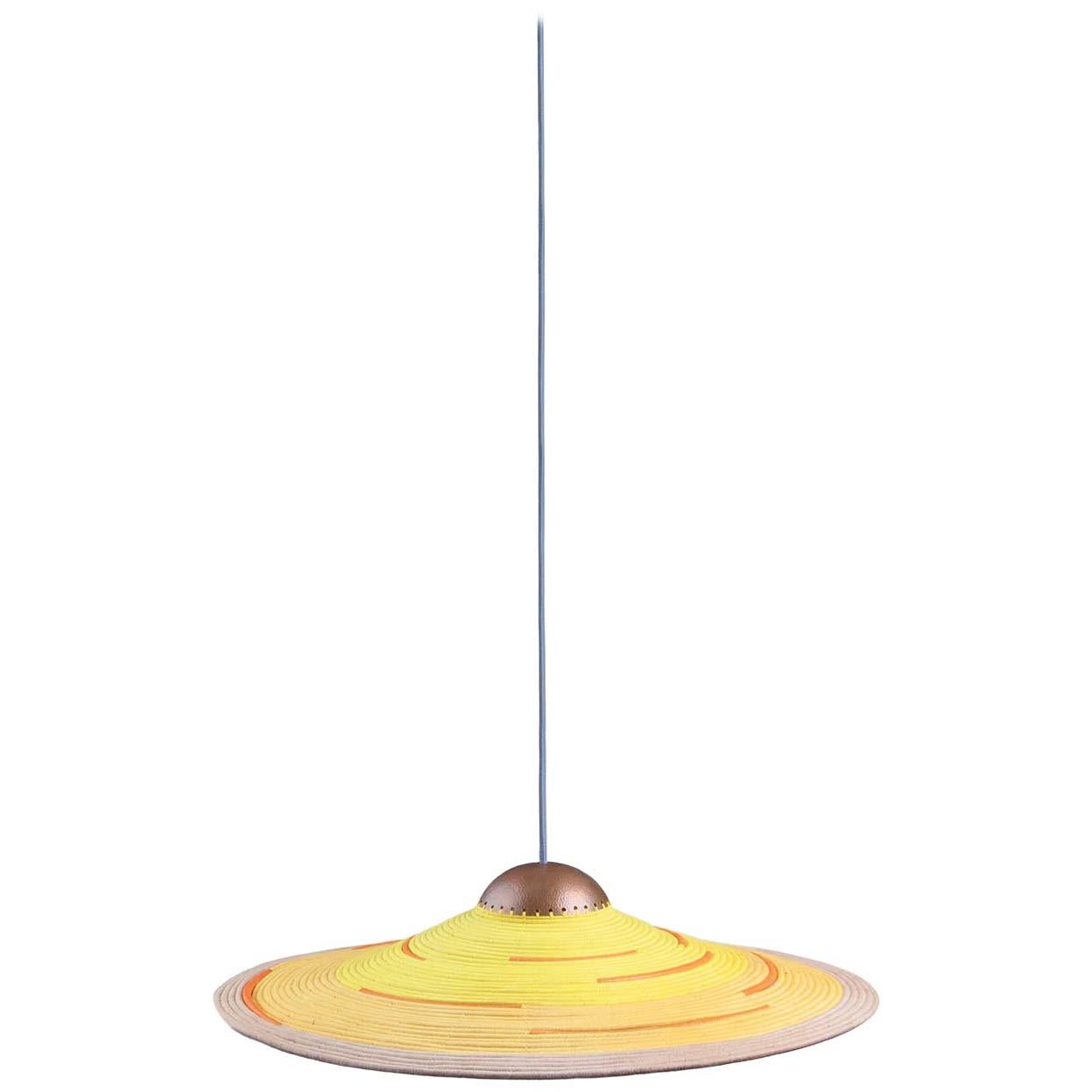 Symbolic Hand-Dyed Feature Pendant Light 
Ihaya Lamp
 For Sale