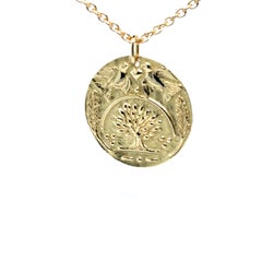 Symbolic Love and Success Medallion Necklace in 18 Karat Yellow Gold