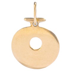 Breloque pendentif en or jaune 18 carats avec disques ronds symboliques