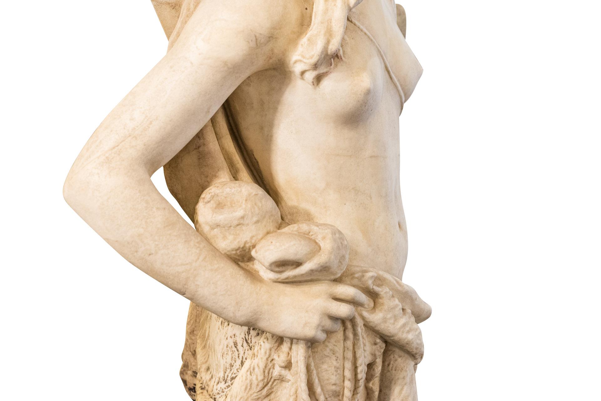 Symbolist Interpretation of Artémis, White Marble, circa 1890, Italy 2