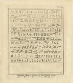 Symbols and Figures of Hieroglyphic Writing, Antique Print, 1776