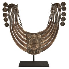 Symbols of Strength: Miao Minority Tribe Pectoral Necklace with Mythic Plaque
