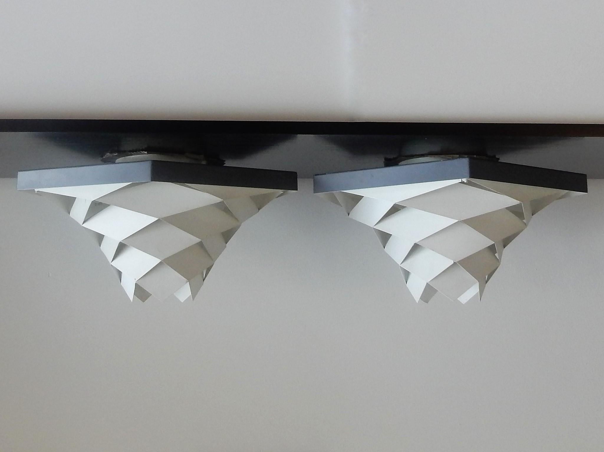 Metal Symfoni Flushmount by Preben Dal for Hans Følsgaard, Denmark, 1960s For Sale