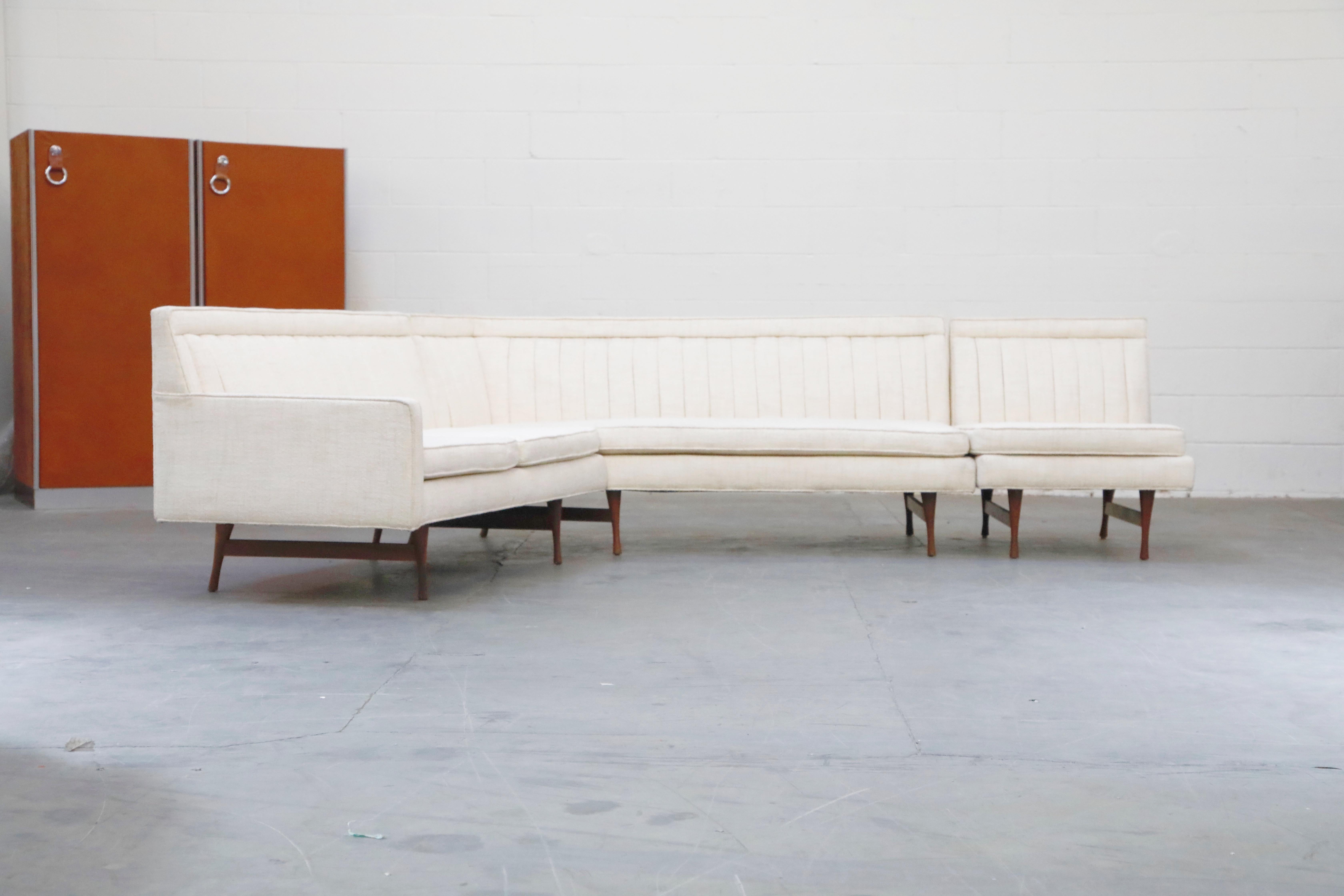 Fabric Symmetric Group Sectional Sofa Set by Paul McCobb for Widdicomb, 1960, Signed