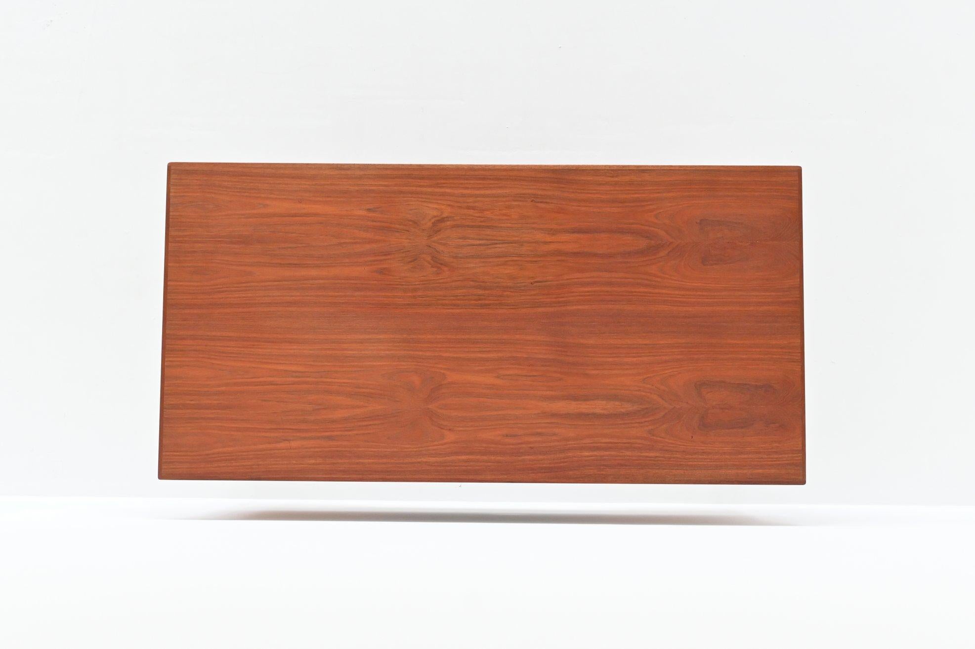 Symmetric Scandinavian Desk Teak Wood Denmark, 1960 12