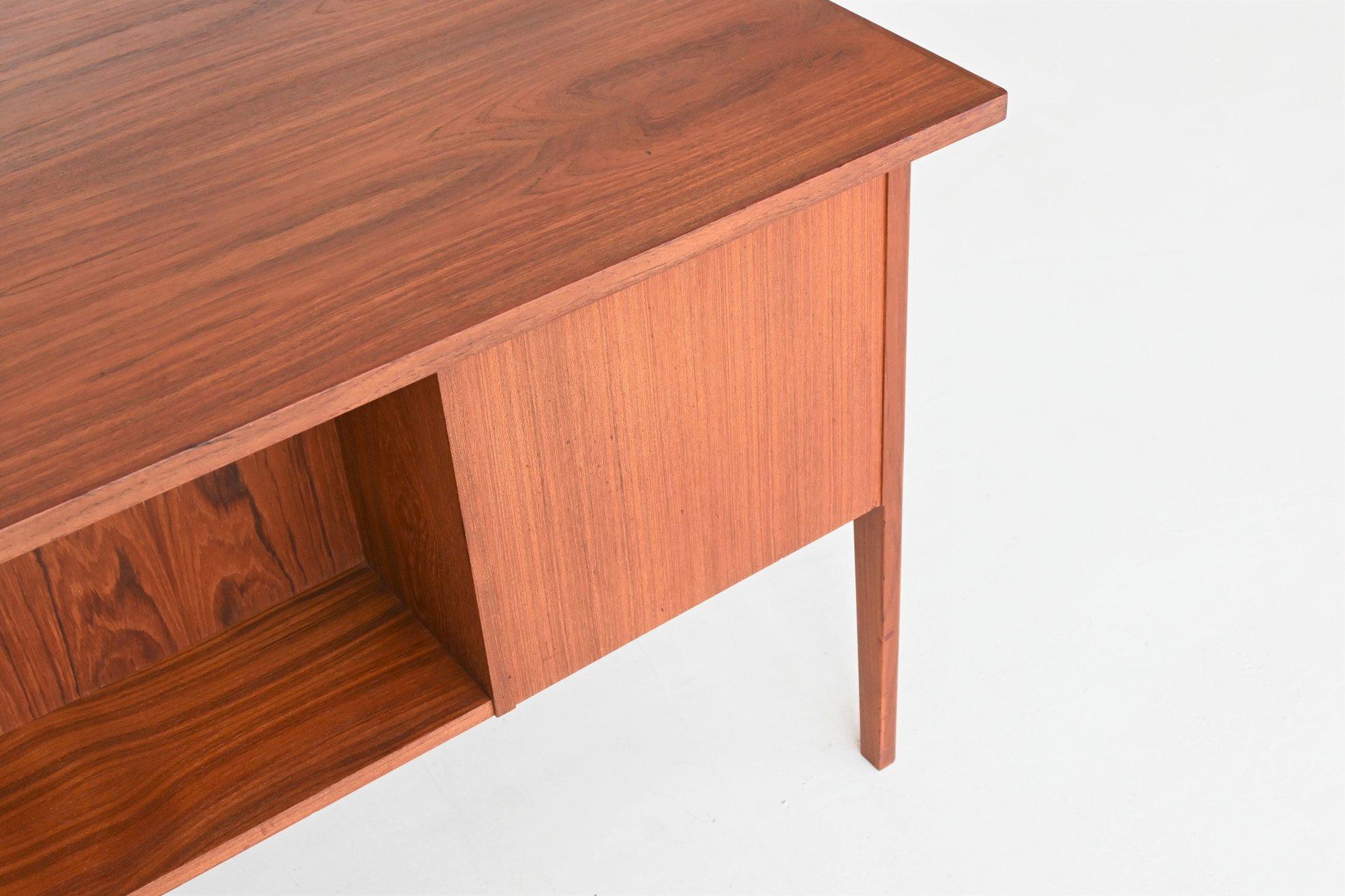 Symmetric Scandinavian Desk Teak Wood Denmark, 1960 2