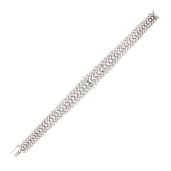 Symmetrical Multirow Diamond Cluster Bracelet