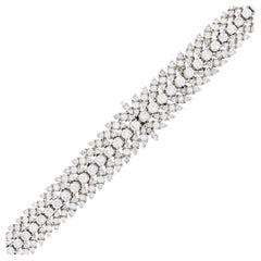 Symmetrical Multirow Diamond Cluster Bracelet