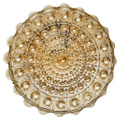 Symmetrical Round Amber Bubble Glass Wall Light by Helena Tynell