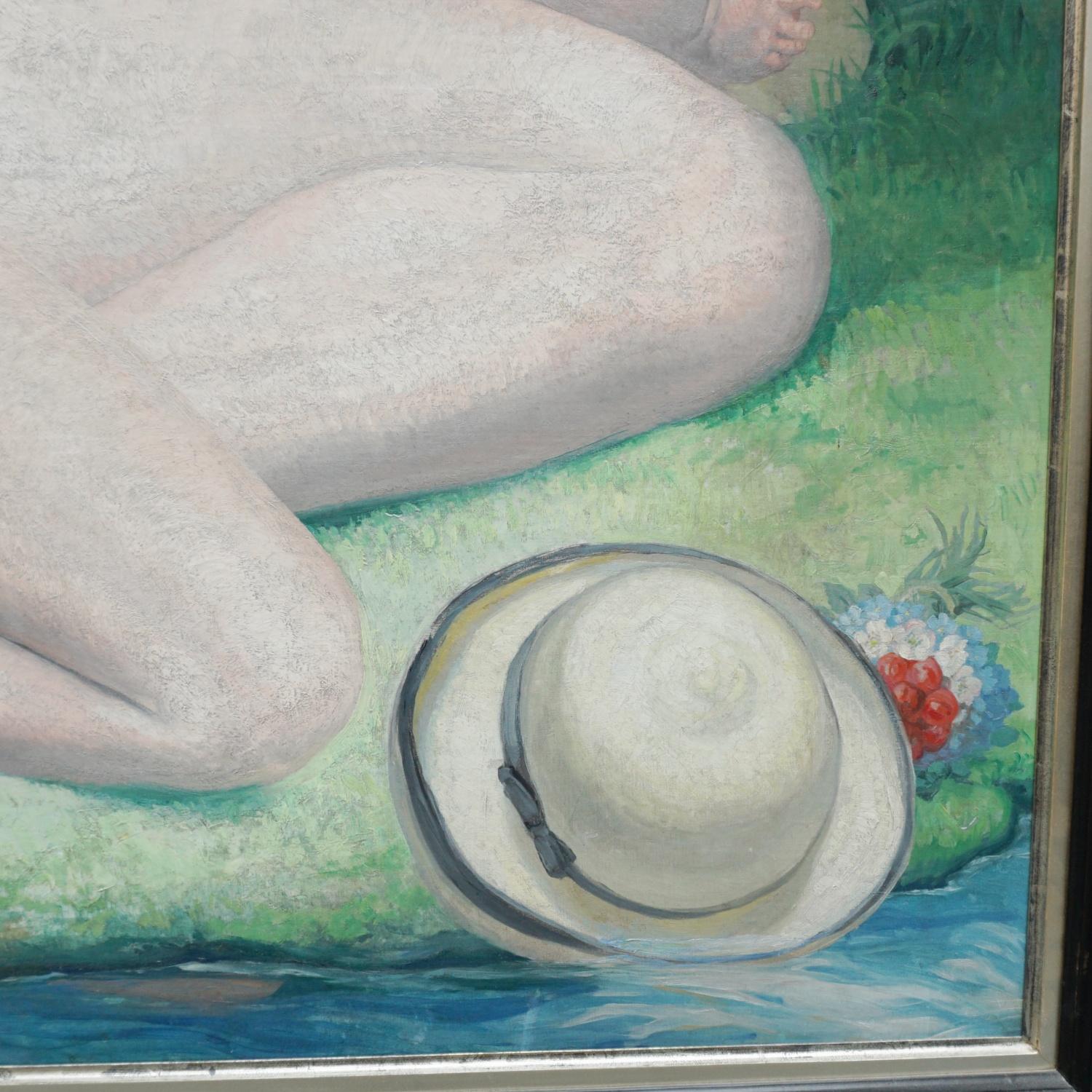 „Symphonie d'Azur“ Ein großes Art-déco-Gemälde von Valentine Lecomte 1