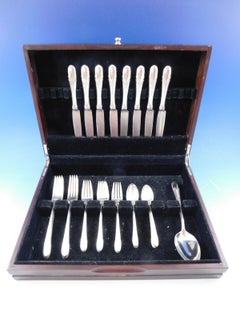 Symphony Chased by Towle, Besteckset aus Sterlingsilber für 8 Personen, 34 Teile