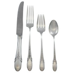 Symphony Chased by Towle Sterling Silver Flatware Set for 8 Service 34 Pieces