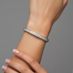 Symphony Diamond 14K (or 18k upon request) Yellow Gold Bangle Bracelet