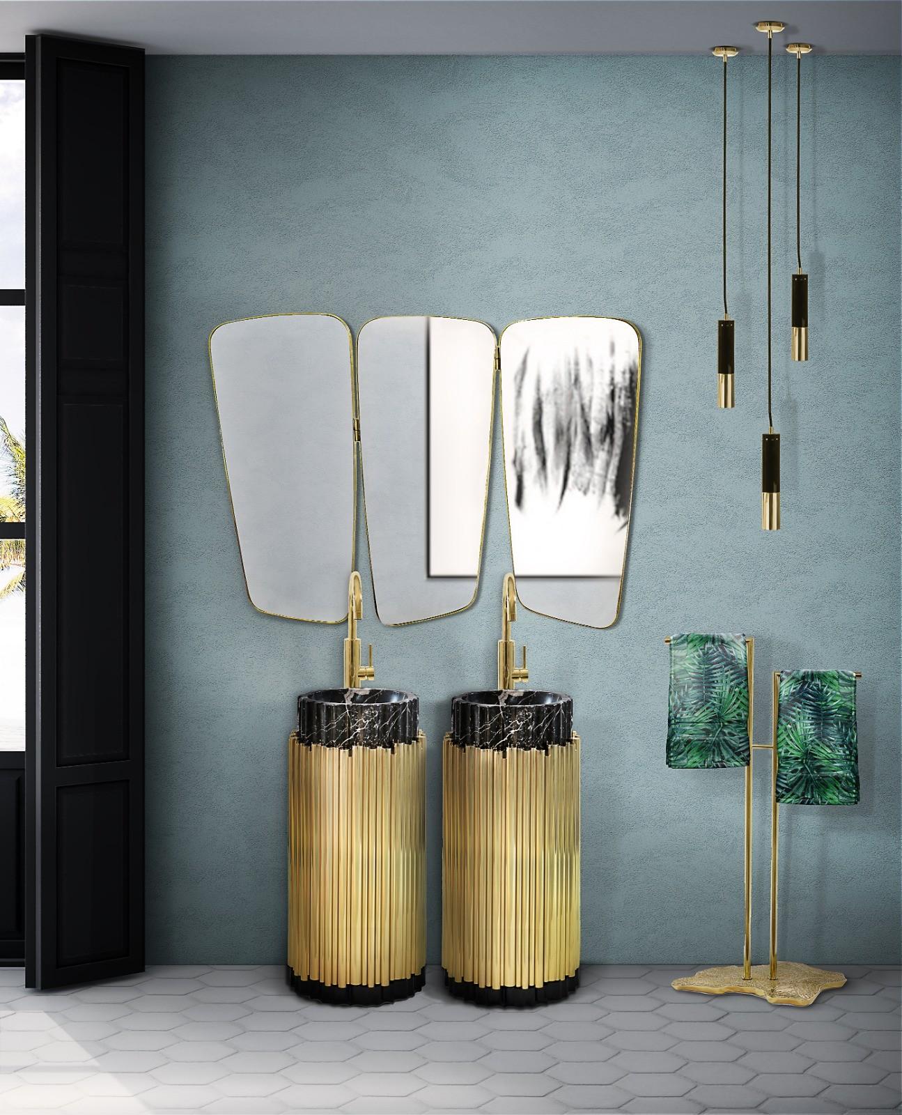 Modern Symphony In Gold-Plated Brass Freestanding by Maison Valentina For Sale 6
