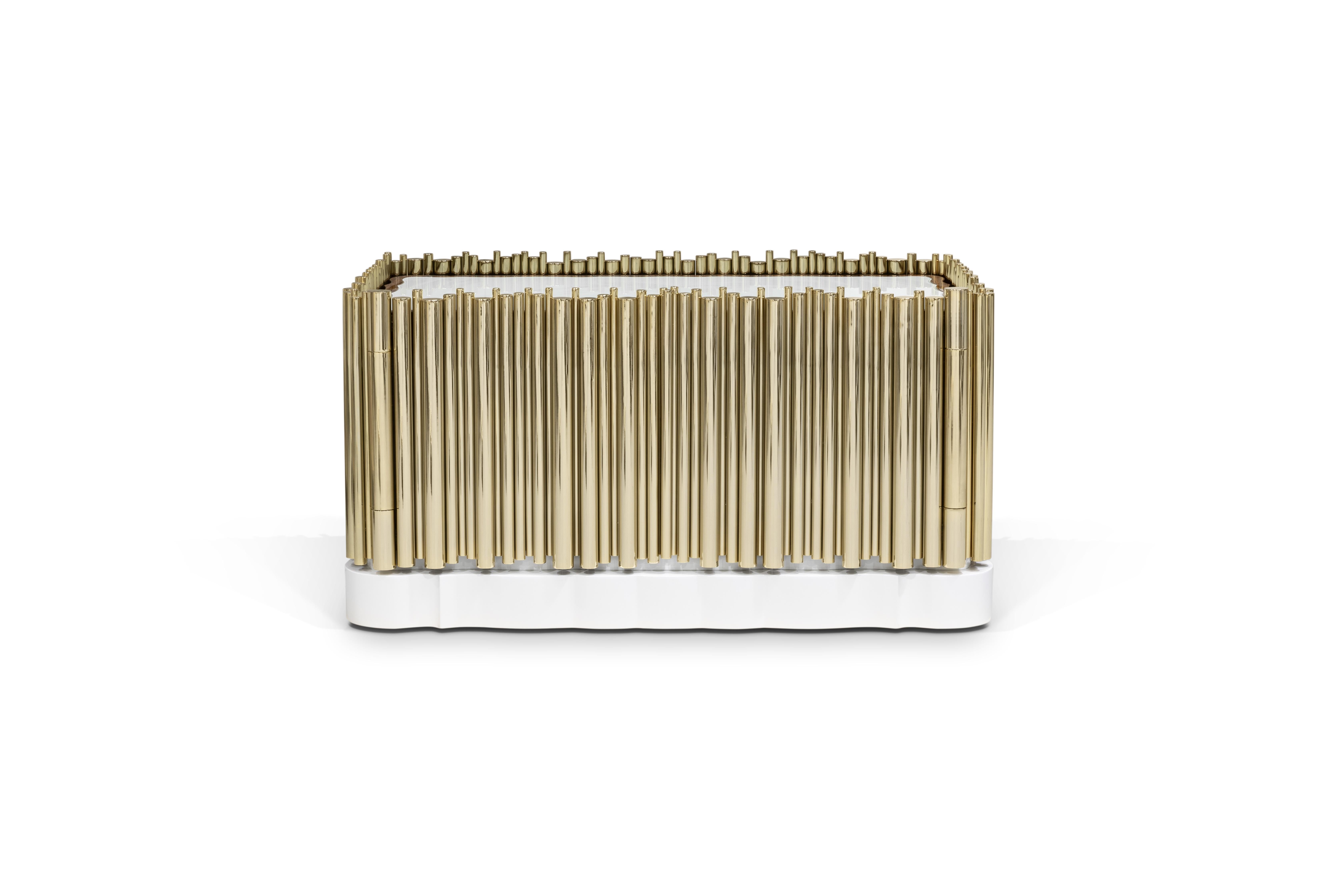 Symphony Nightstand - Hand-Crafted Gold Plated Brass - Boca do Lobo For Sale 4