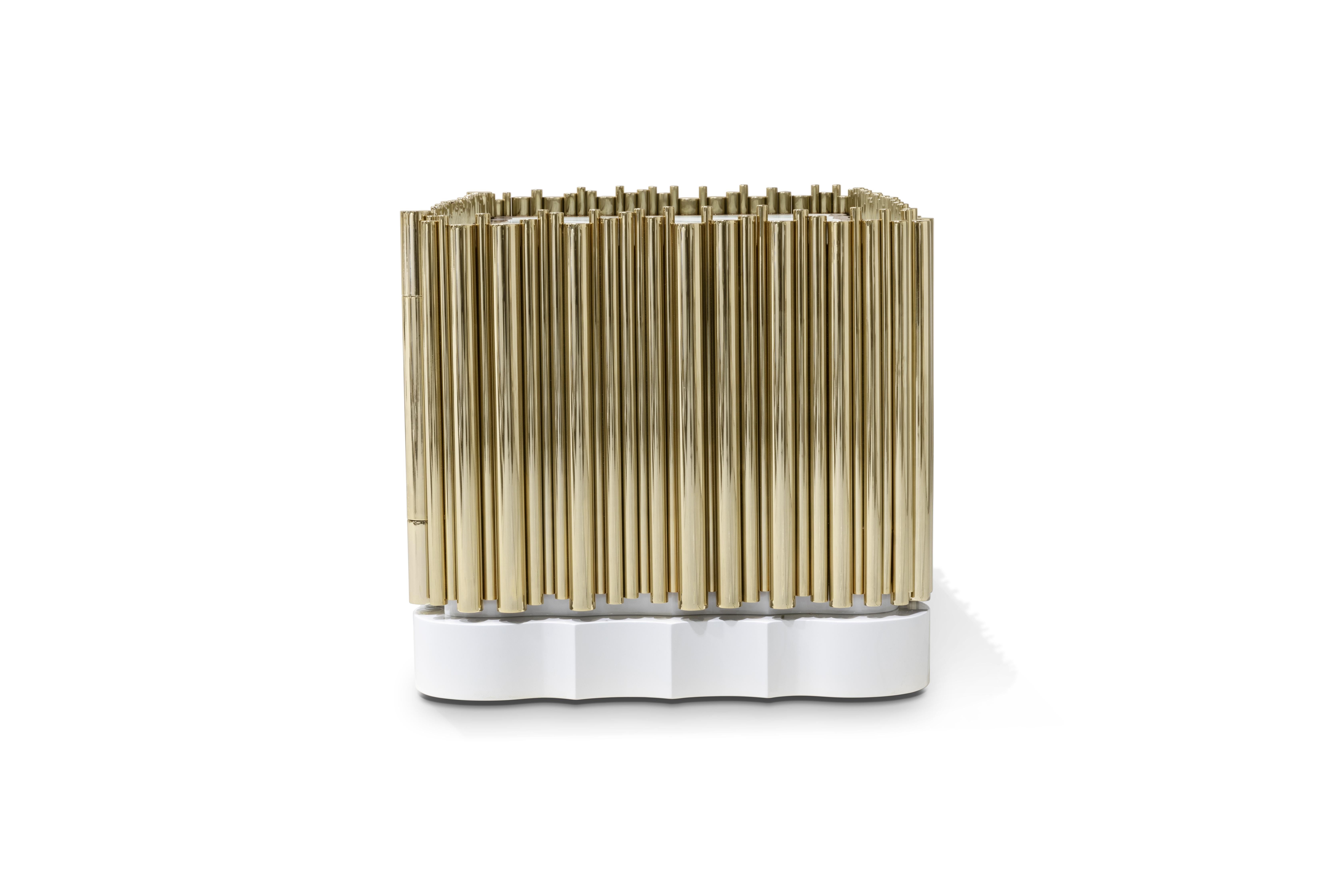Symphony Nightstand - Hand-Crafted Gold Plated Brass - Boca do Lobo For Sale 6