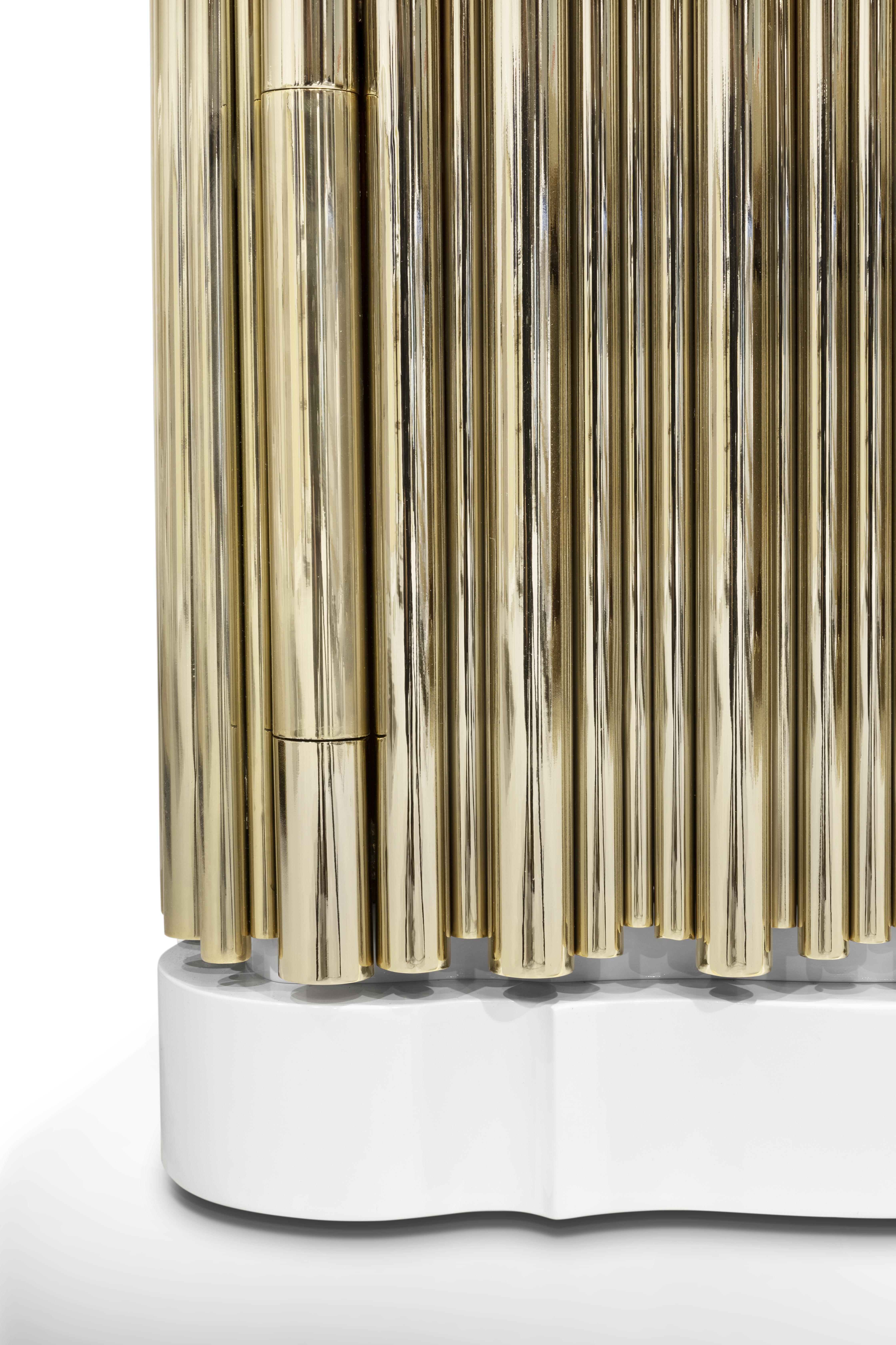 Symphony Nightstand - Hand-Crafted Gold Plated Brass - Boca do Lobo For Sale 11