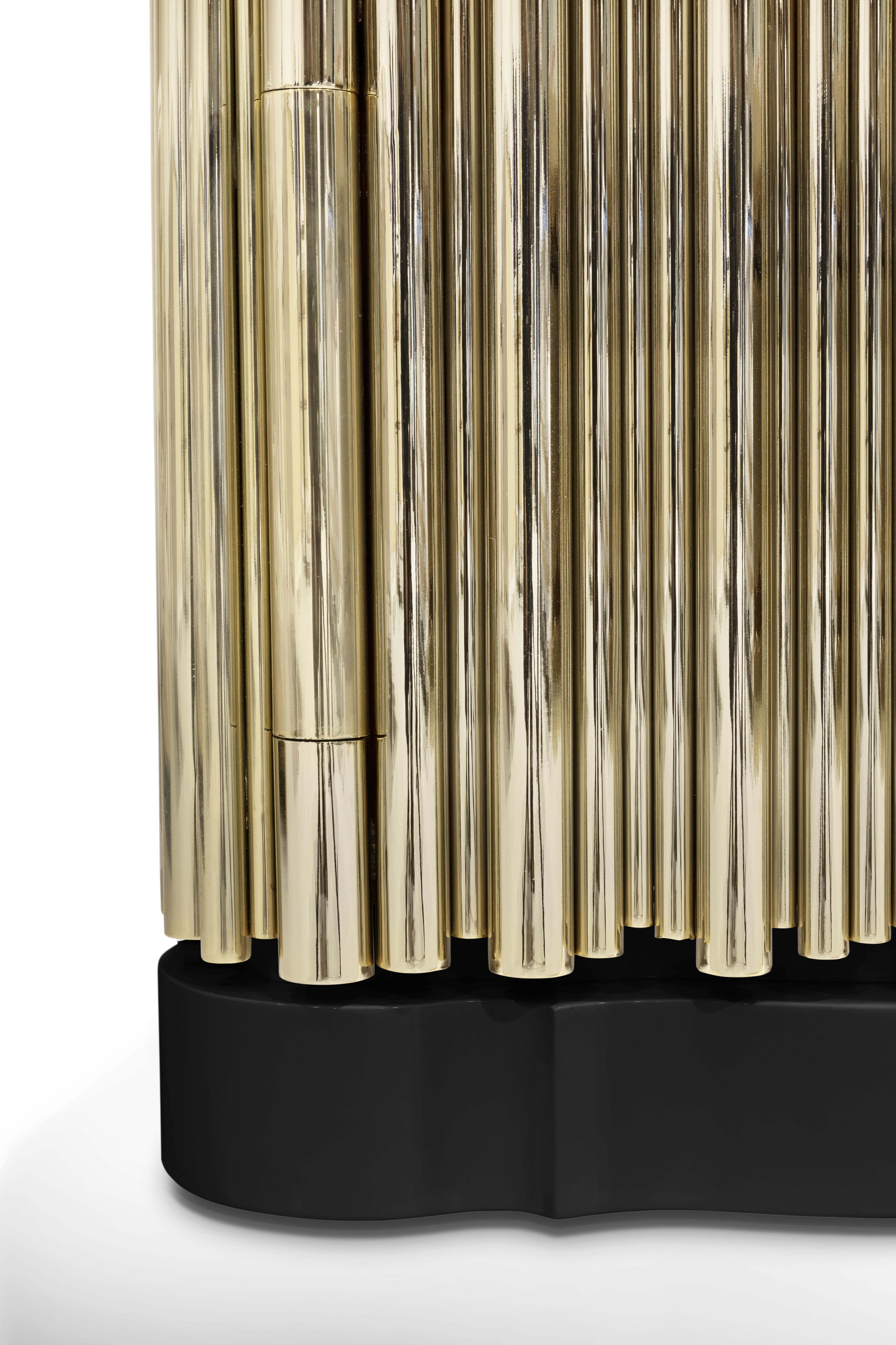 Symphony Nightstand - Hand-Crafted Gold Plated Brass - Boca do Lobo For Sale 2